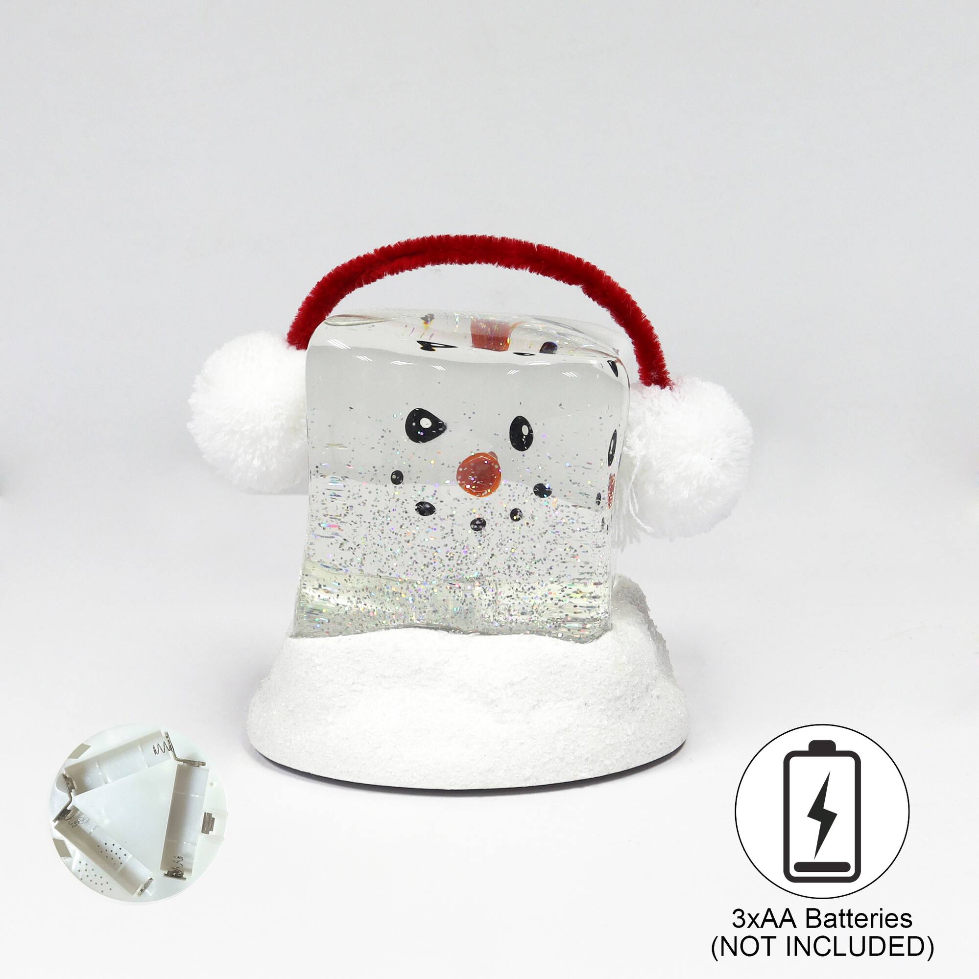 Moments in Time 6.9" Acrylic Ice Cube Snowman Décor